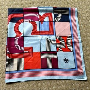 Tory Burch Multi-Color Geometric Silk Scarf